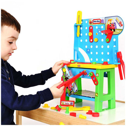 Bildo Little Tikes Cozy's Toolbench 36 Piece Set with Toolbench, Hammer, Saw, Screwdriver, Wrench, Angle, Screws, 50 cm Bench Height