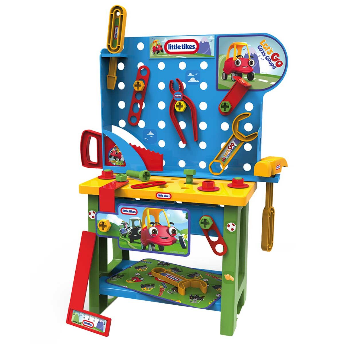 Bildo Little Tikes Cozy's Toolbench 36 Piece Set with Toolbench, Hammer, Saw, Screwdriver, Wrench, Angle, Screws, 50 cm Bench Height - SuperSaverAU - view 2