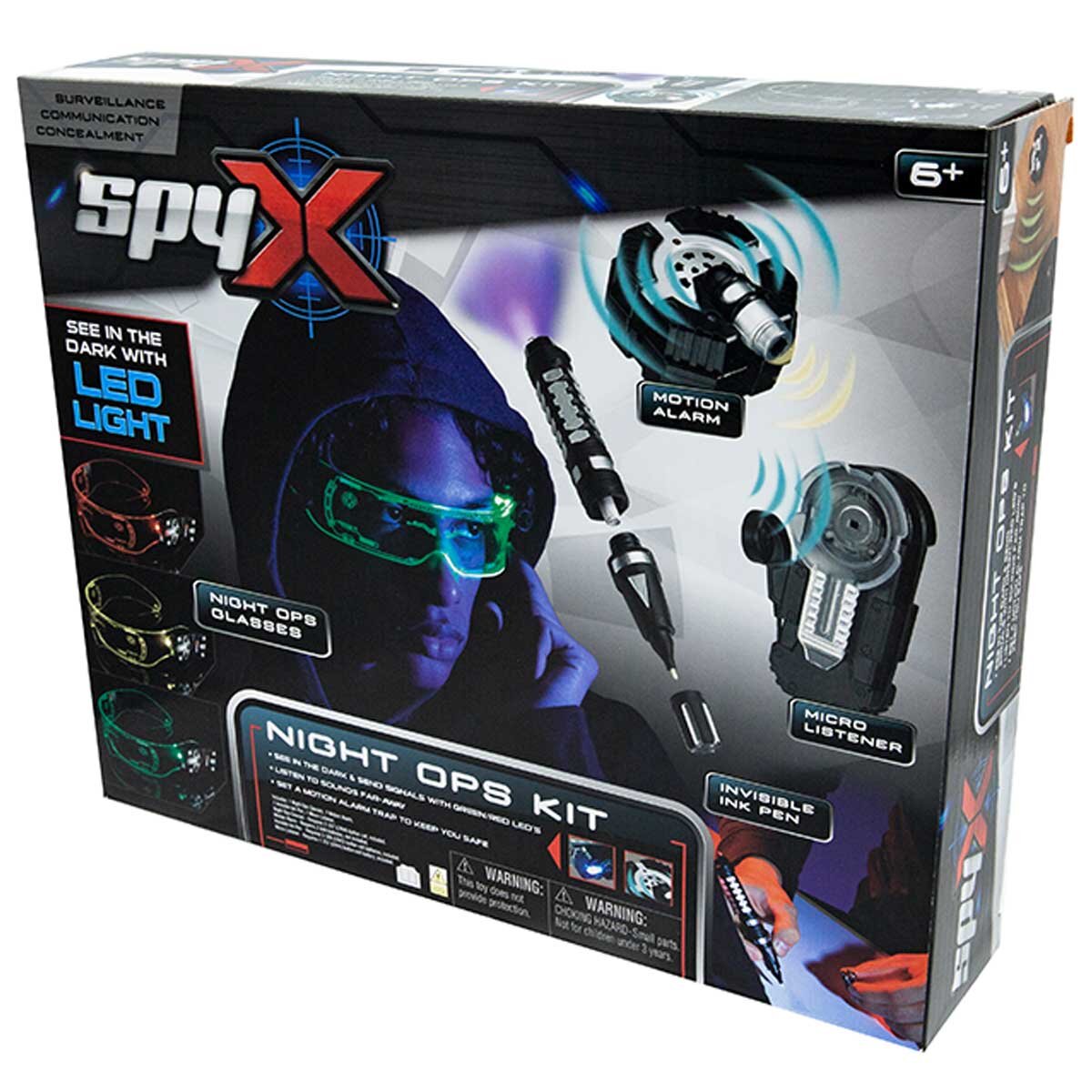 SpyX Night Ops Kit - Stealth Goggles, Motion Alarm, Voice Disguiser, LED Micro Listener