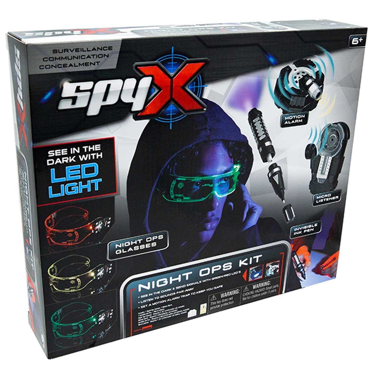 SpyX Night Ops Kit - Stealth Goggles, Motion Alarm, Voice Disguiser, LED Micro Listener