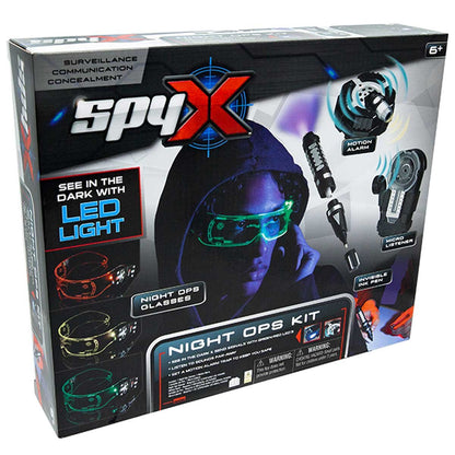 SpyX Night Ops Kit - Stealth Goggles, Motion Alarm, Voice Disguiser, LED Micro Listener