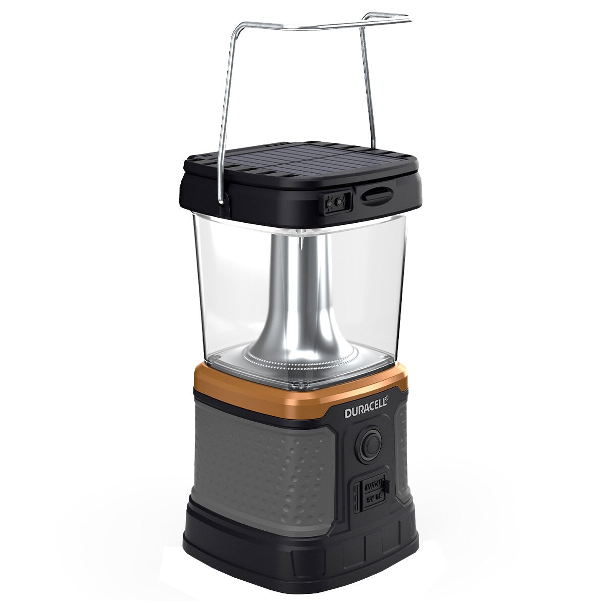 Duracell 3000 Lumen Rechargeable Lantern | Solar & Qi Charging | 50-Day Runtime | IPX4 Weather Resistant