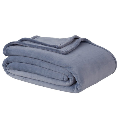 Berkshire Luxe Loft Blanket Queen Blue - Recycled Polyester Fibres, AquaSmart Dye, Matte Appearance