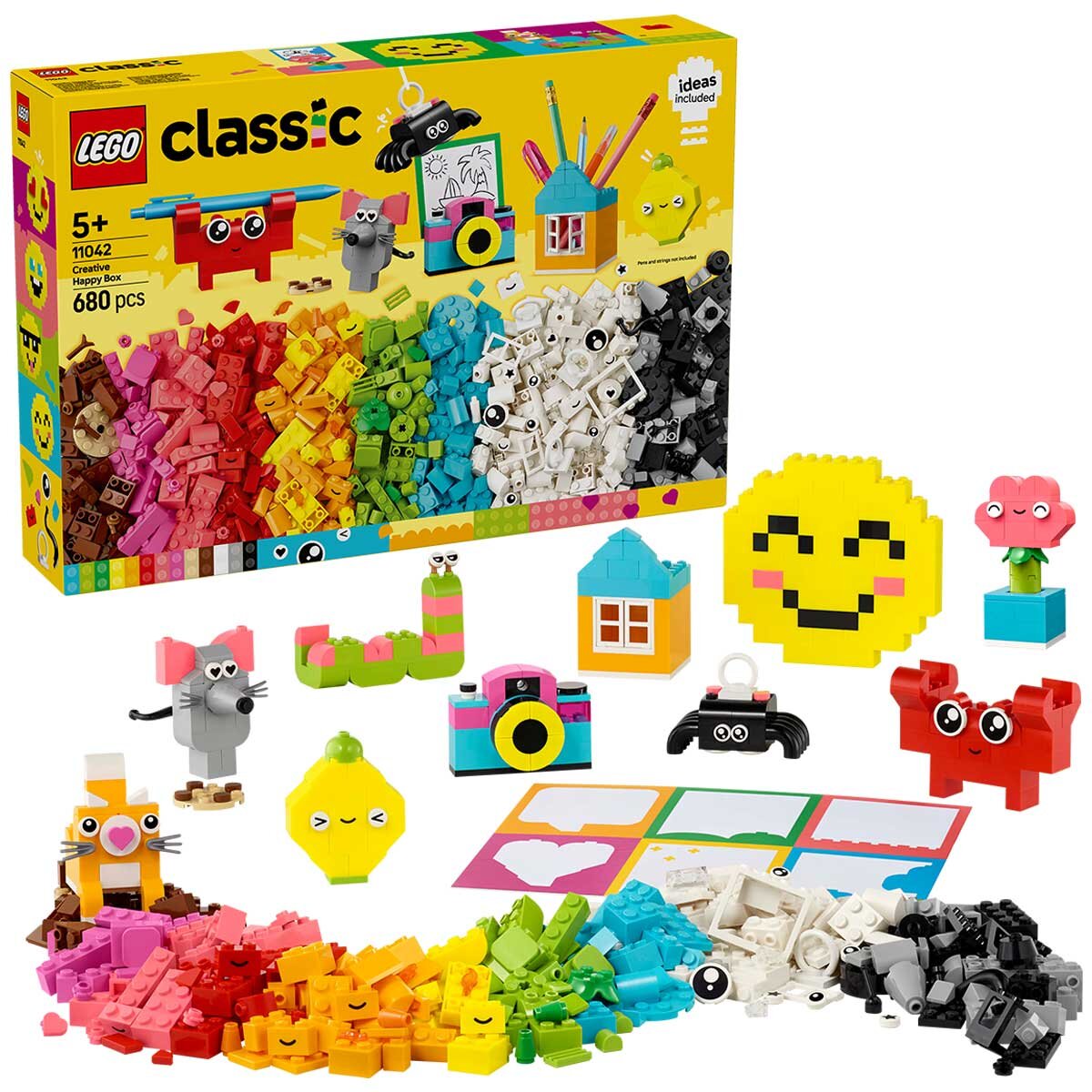 LEGO Classic Creative Happy Box Colourful Building Bricks Toy 11042 - SuperSaverAU - view 1