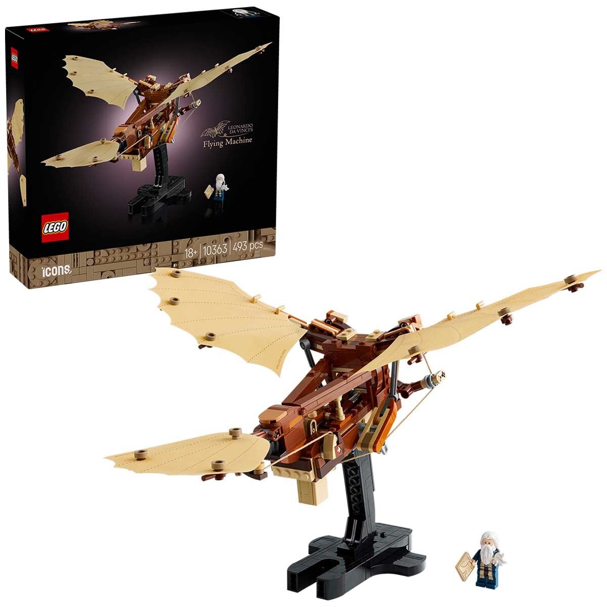 LEGO Icons Leonardo da Vinci’s Flying Machine Desk Decor Set for Adults 10363 - SuperSaverAU - view 1