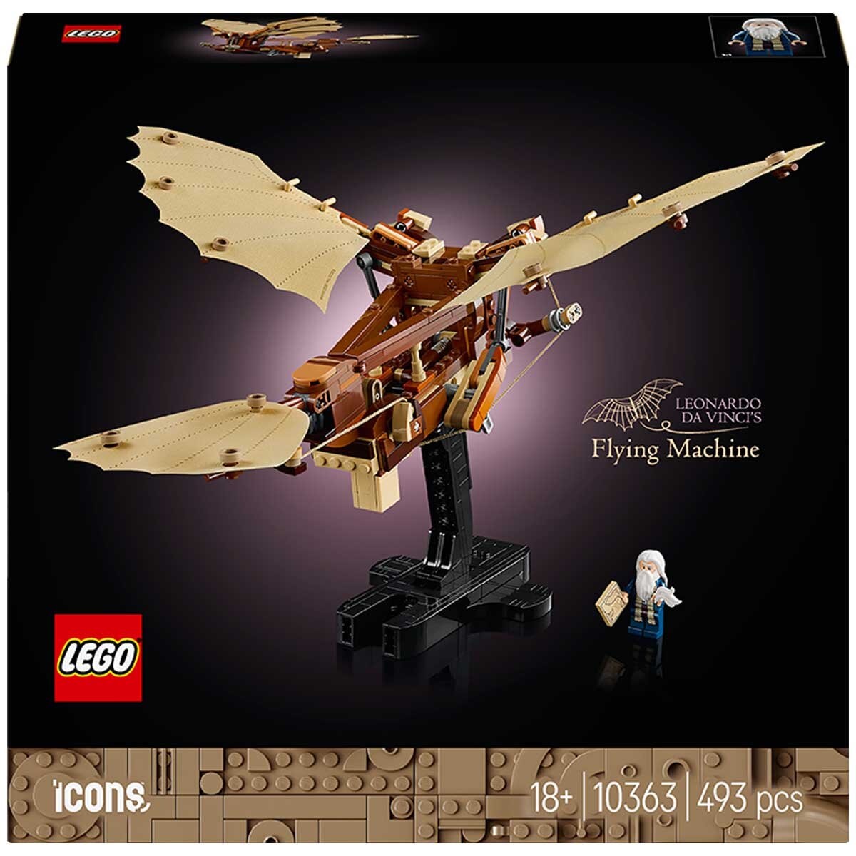 LEGO Icons Leonardo da Vinci’s Flying Machine Desk Decor Set for Adults 10363 - SuperSaverAU - view 8