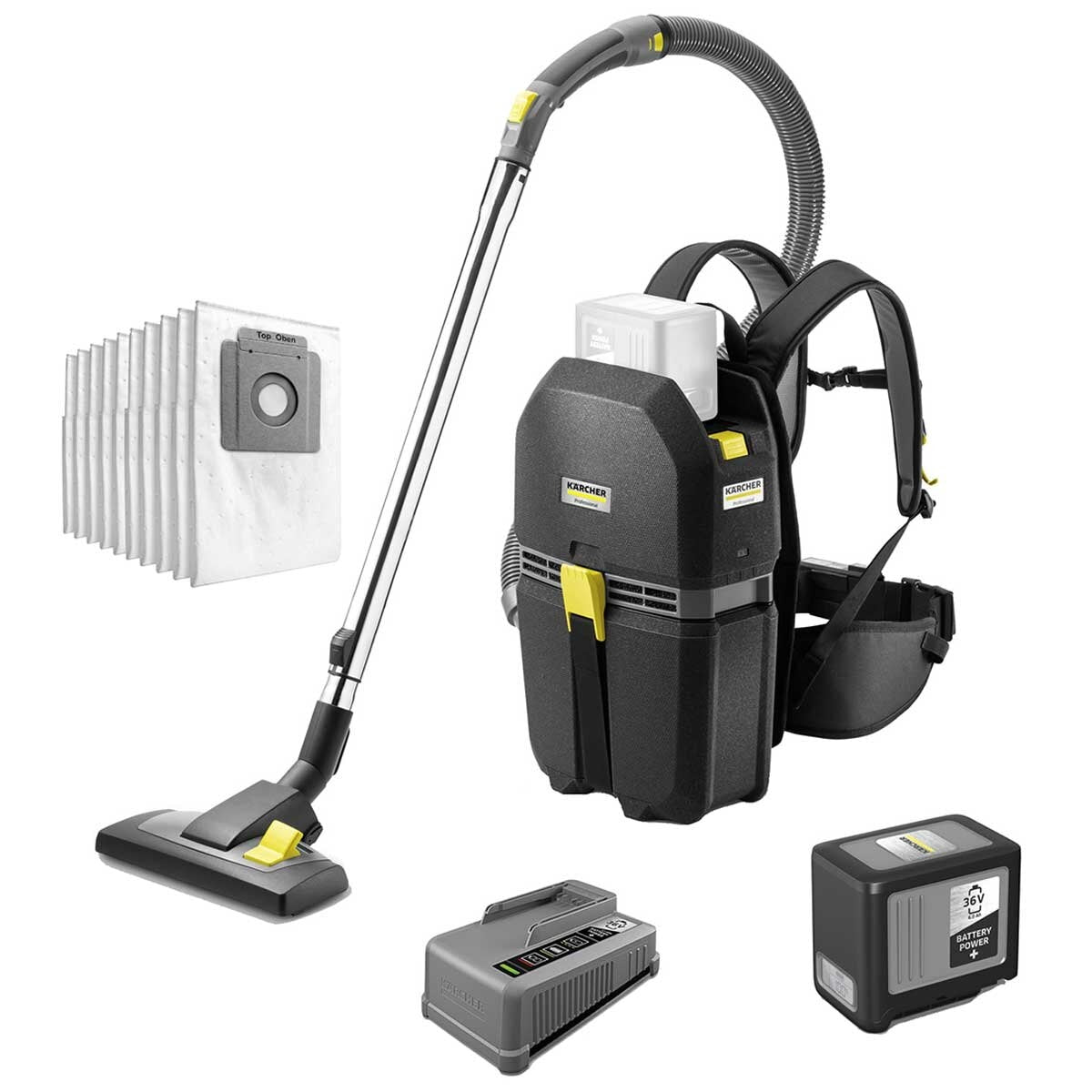 Karcher BVL5 1BP Backpack Vacuum 5AH Kit With 10 Bags