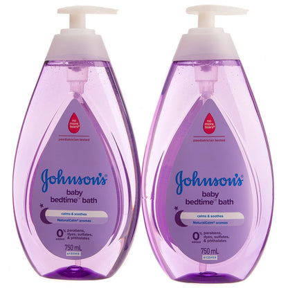 Johnson's Baby Bedtime Baby Bath 2 x 750ml - Soothing Formula with NaturalCalm Aromas