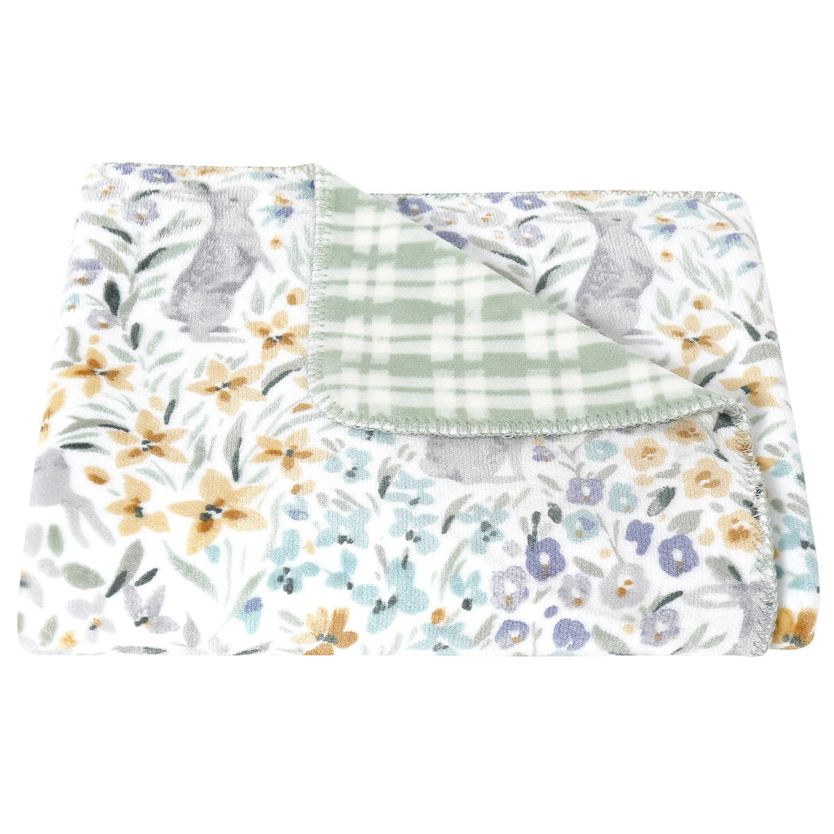 Fraiche Maison Velvet Plush Throw 127 x 152cm Cottage Bunny - Super Soft, Reversible - SuperSaverAU - view 3