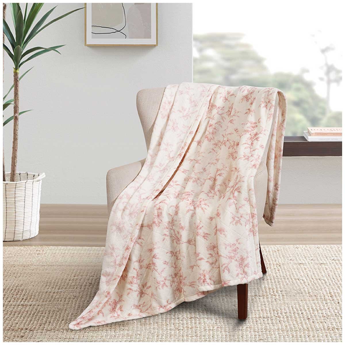 Fraiche Maison Velvet Plush Throw 152 x 177cm Elodie Floral - SuperSaverAU - view 3