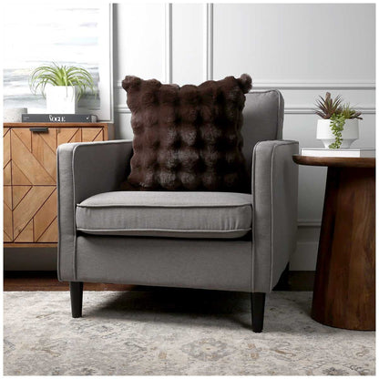 House & Home Luxe Faux Fur Cushion 55 x 55cm Dark Brown