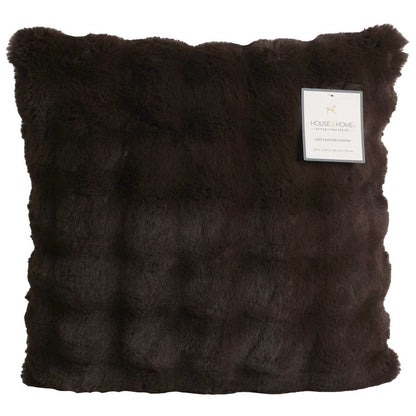 House & Home Luxe Faux Fur Cushion 55 x 55cm Dark Brown