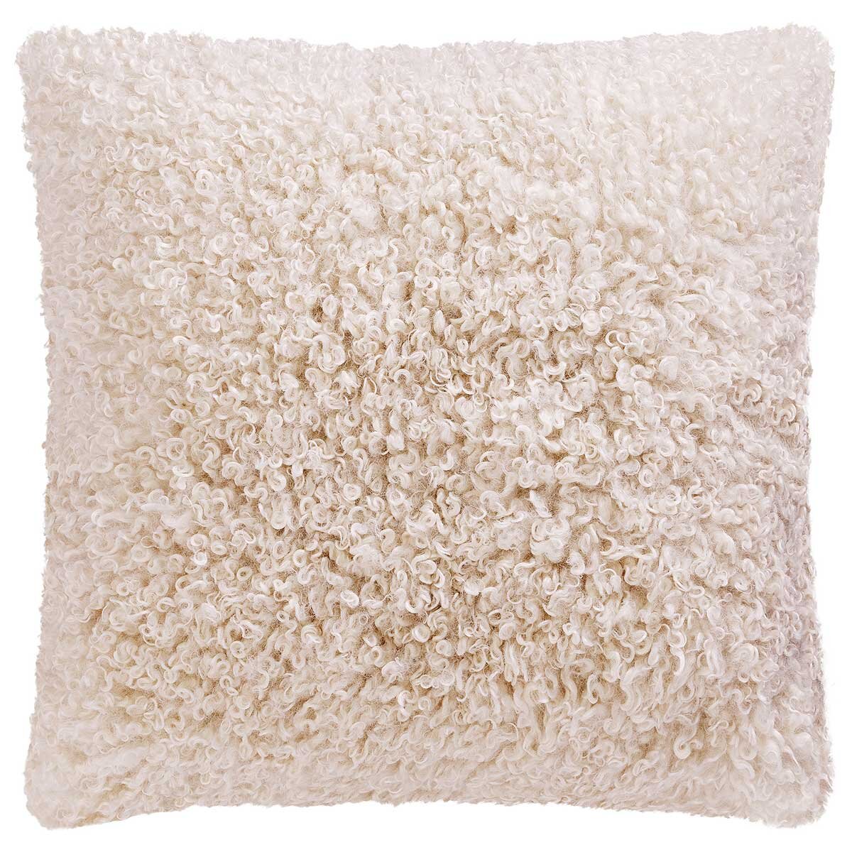 Mon Chateau Beige Faux Fur Pillow - OEKO-TEX Certified, Silky Soft, No Fibre Shedding