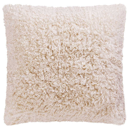 Mon Chateau Beige Faux Fur Pillow - OEKO-TEX Certified, Silky Soft, No Fibre Shedding