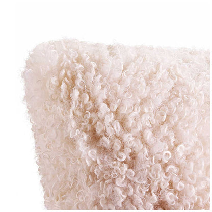 Mon Chateau Beige Faux Fur Pillow - OEKO-TEX Certified, Silky Soft, No Fibre Shedding