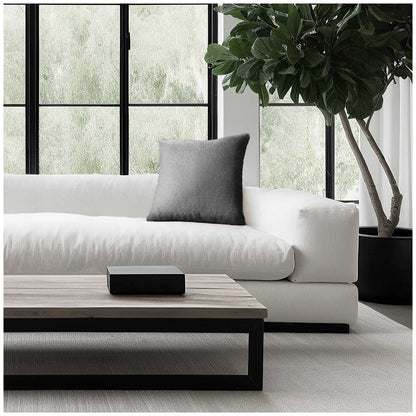 Mon Chateau Faux Fur Pillow Grey - OEKO-TEX Certified Silky Soft Faux Fur, No Fibre Shedding, Super Soft Hand Feel