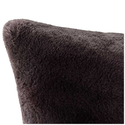 Mon Chateau Faux Fur Pillow Brown - OEKO-TEX Certified Silky Soft Faux Fur, No Fibre Shedding, Super Soft Hand Feel