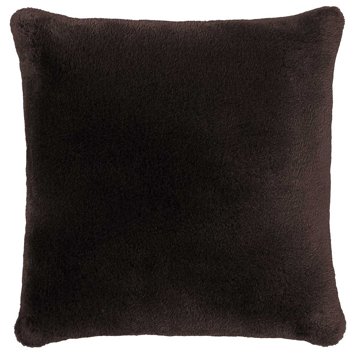 Mon Chateau Faux Fur Pillow Brown - OEKO-TEX Certified Silky Soft Faux Fur, No Fibre Shedding, Super Soft Hand Feel