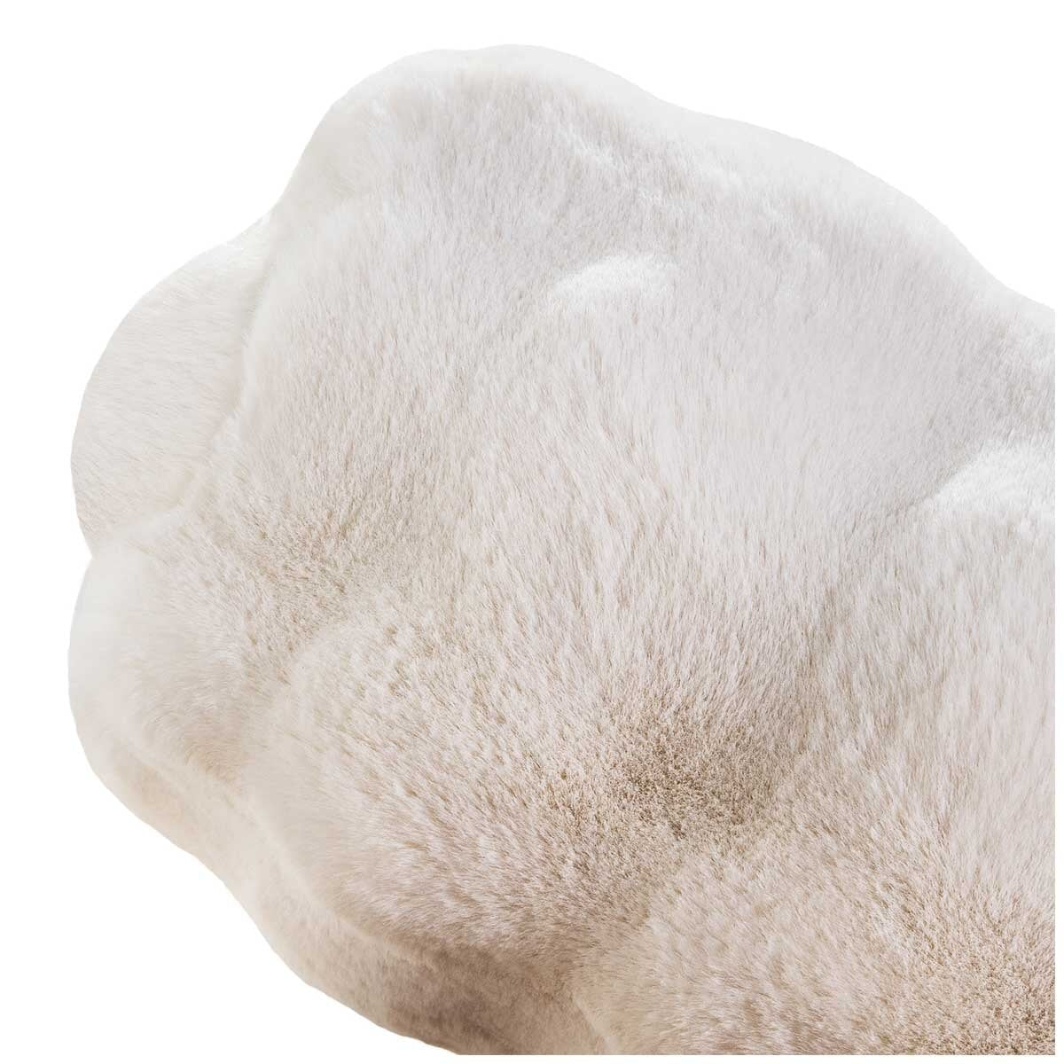 Mon Chateau Ivory Faux Fur Pillow - OEKO-TEX Certified, Silky Soft, No Fibre Shedding