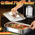 316 Stainless Steel Fish Grilling Tray with Lid, 41 x 25 x 7.5 cm