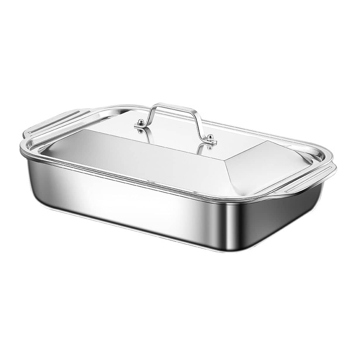 316 Stainless Steel Fish Grilling Tray with Lid, 41 x 25 x 7.5 cm - view 2
