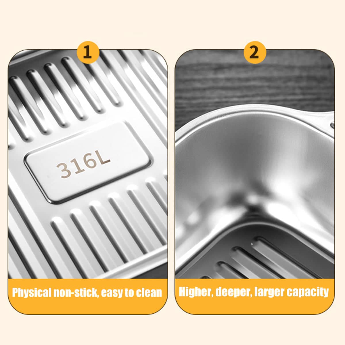 316 Stainless Steel Fish Grilling Tray with Lid, 41 x 25 x 7.5 cm - view 4