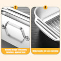 316 Stainless Steel Fish Grilling Tray with Lid, 41 x 25 x 7.5 cm - view 5