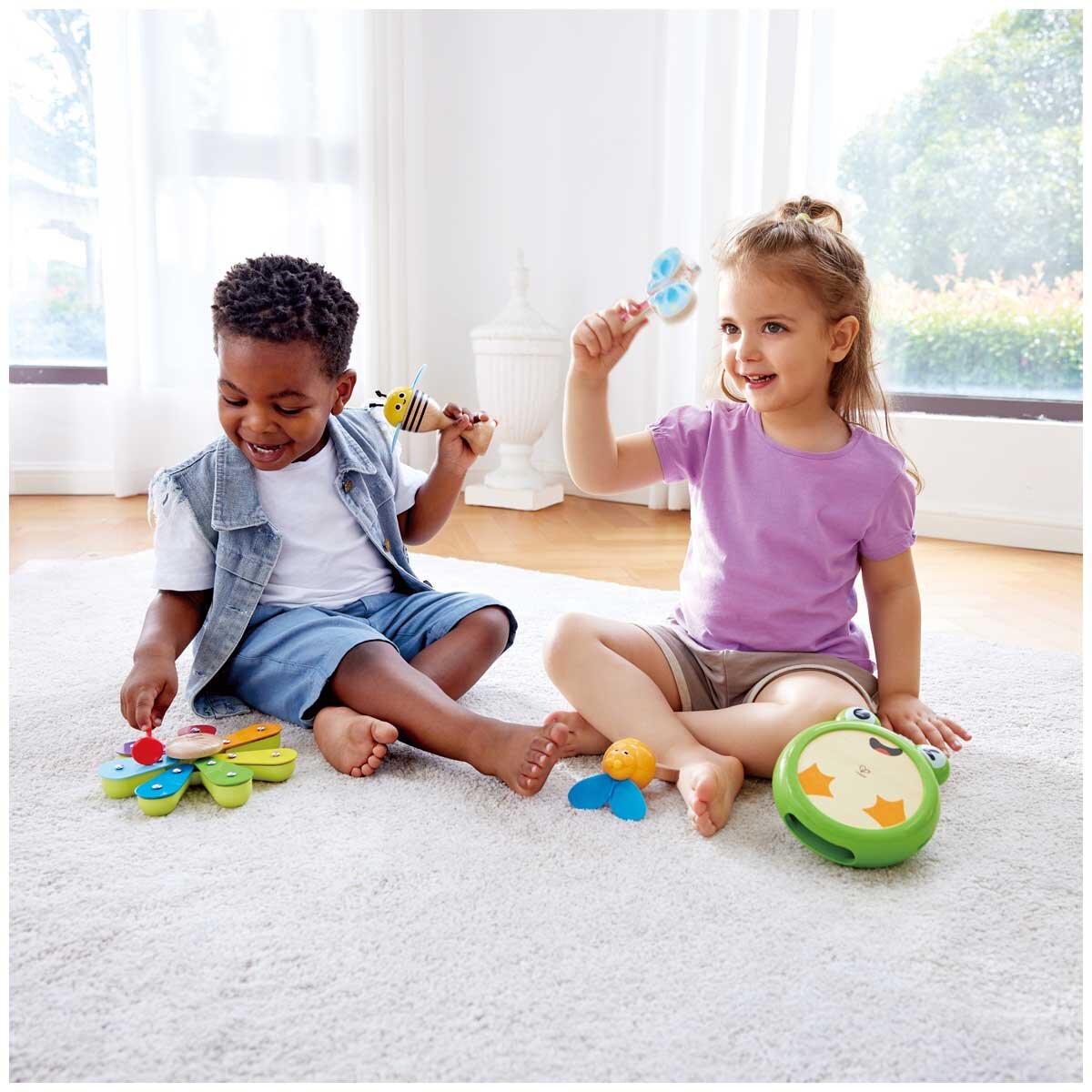 Hape Nature Band Rhythm Kit - Percussion Instrument Set for Kids - 5 Instruments for Sensory Stimulation, Social Skills, Speech Development