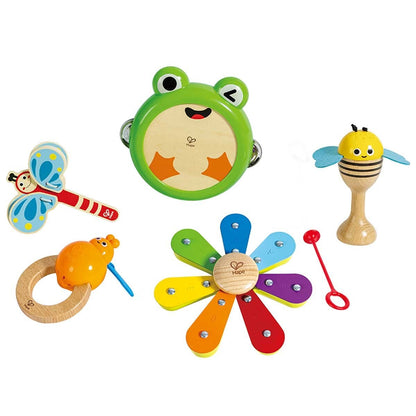 Hape Nature Band Rhythm Kit - Percussion Instrument Set for Kids - 5 Instruments for Sensory Stimulation, Social Skills, Speech Development