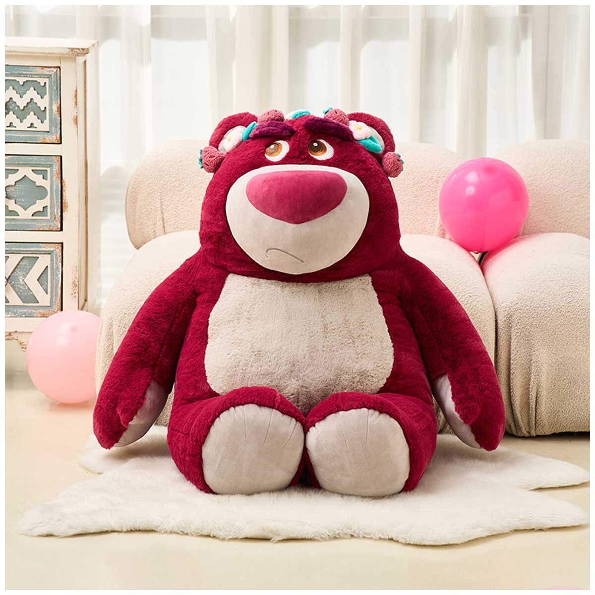 Disney Lotso 80cm Plush Toy with Detachable Strawberry-Scented Blanket - SuperSaverAU - view 1