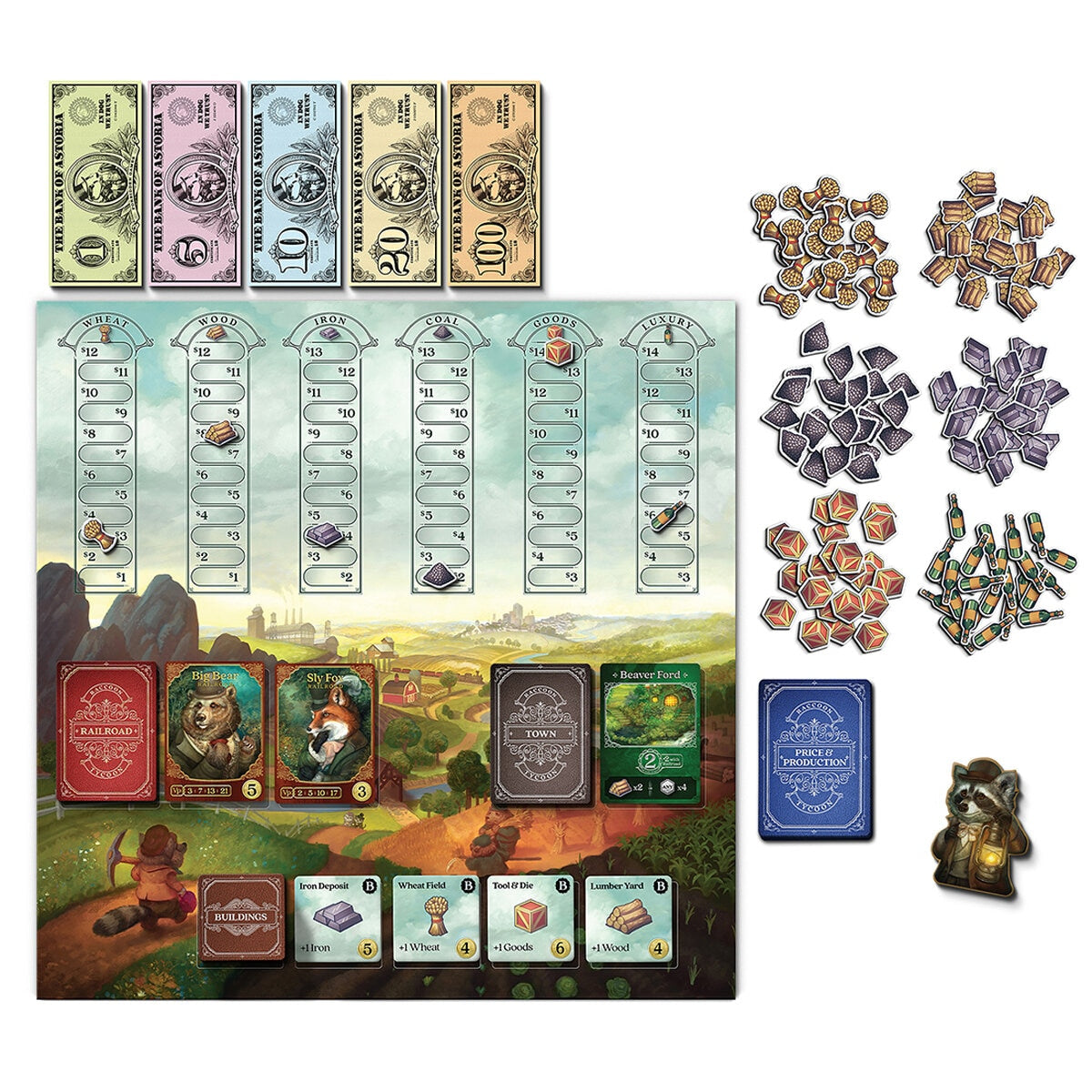 Forbidden Games Raccoon Tycoon Board Game - Strategic Trading Fun for All Ages