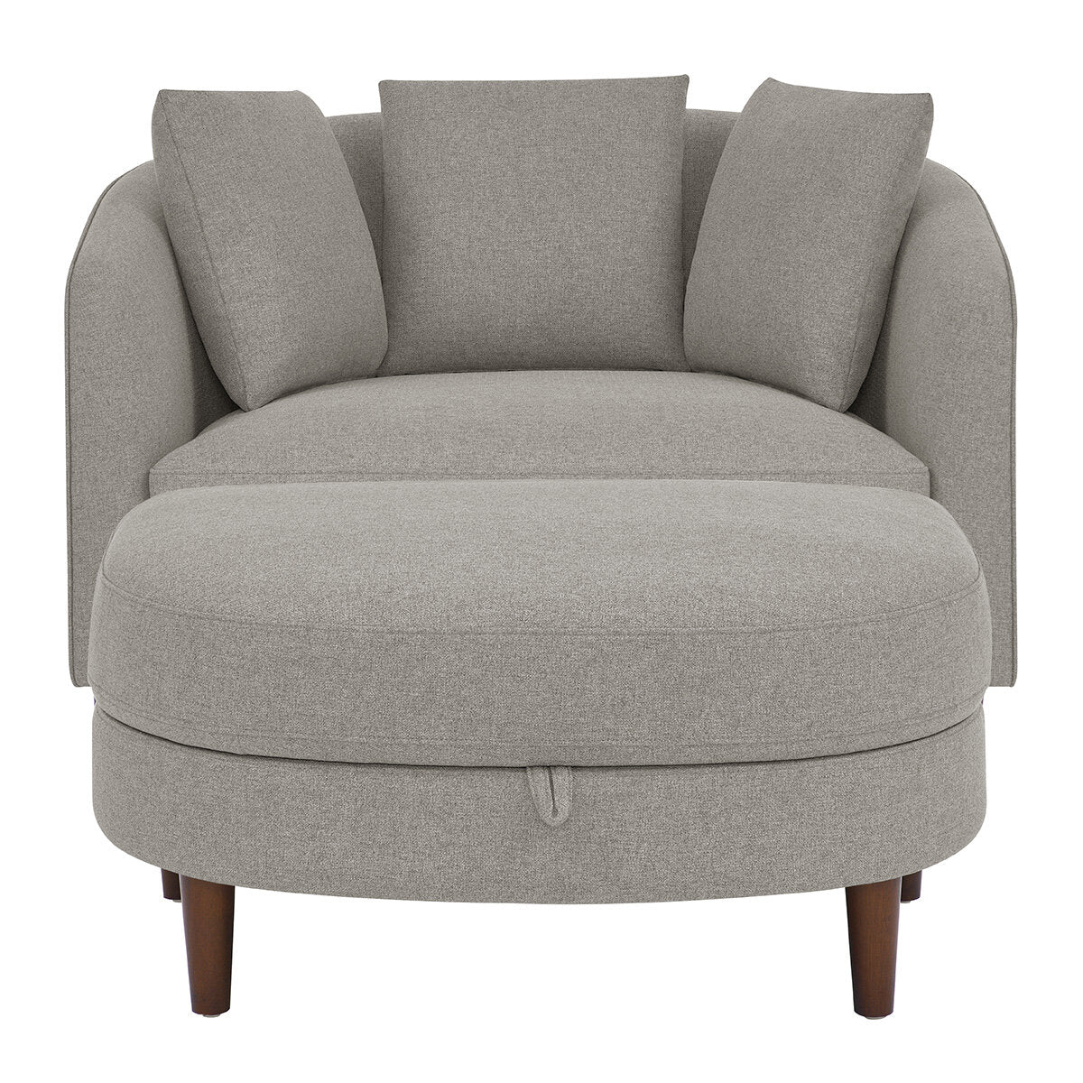 Thomasville Fabric Accent Chair with Storage Ottoman