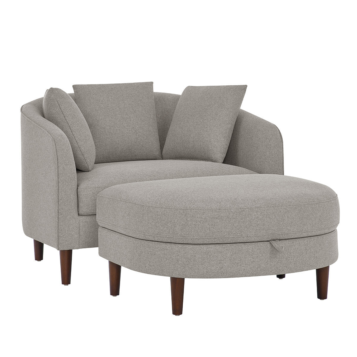 Thomasville Fabric Accent Chair with Storage Ottoman