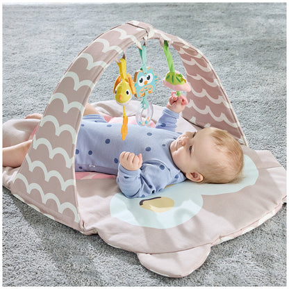 Hape Owl Bed Oscar Play Gym with Rattle Flower, Wooden Owl, and Squeaker Bird