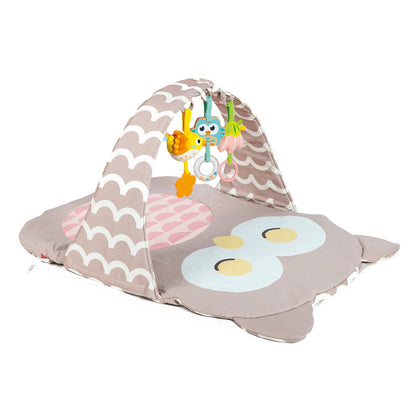 Hape Owl Bed Oscar Play Gym with Rattle Flower, Wooden Owl, and Squeaker Bird