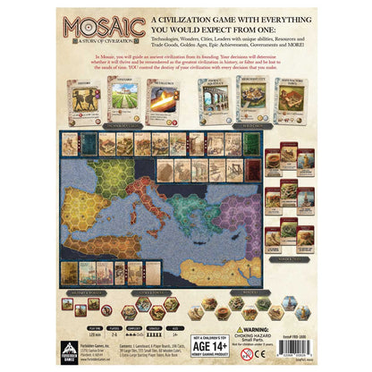 Forbidden Games Mosaic A Story Of Civilisation Board Game - Glenn Drover - Ages 14+ - 2-6 Players - Strategy Game - #2 at Essen Spiel '22