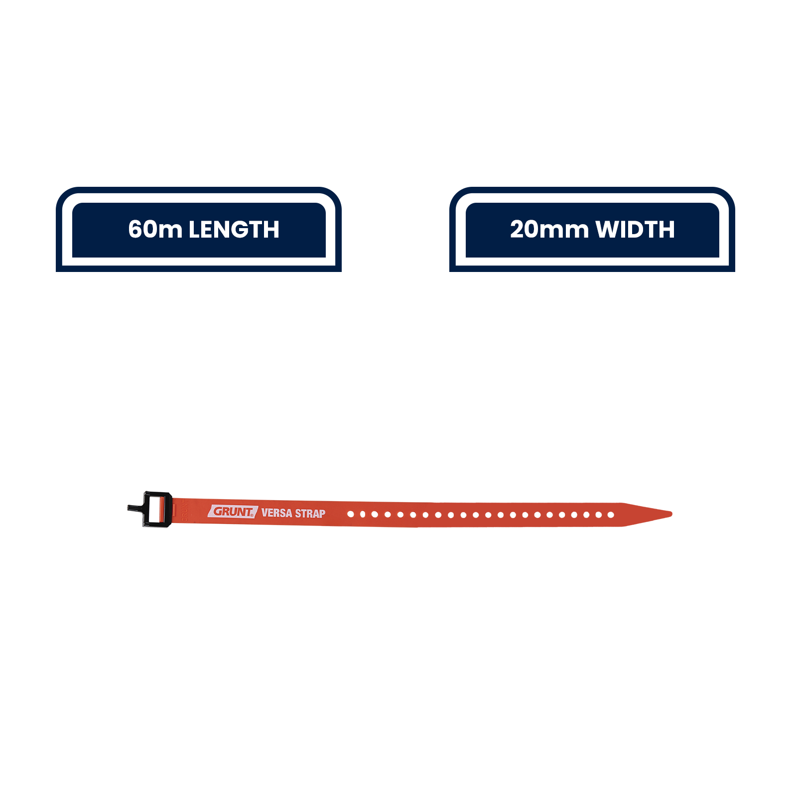 Grunt 20mm x 60cm Orange Thermoplastic Versa Strap
