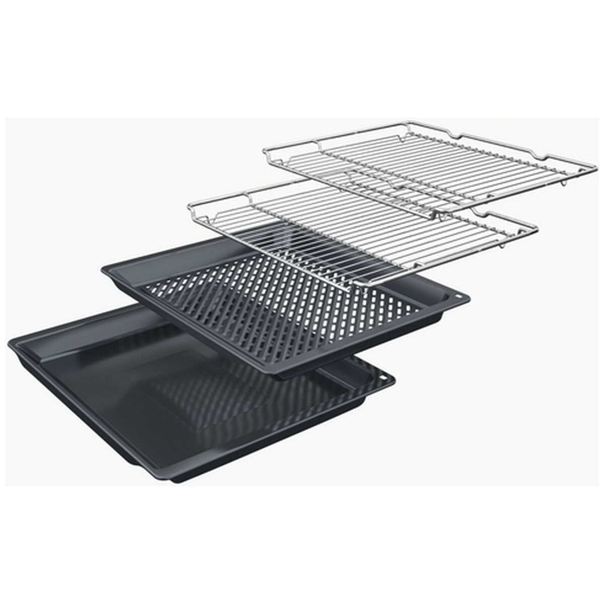 Bosch Series 4 built-in double oven - 105L usable, 3D hot air, EcoClean Direct, stainless steel - MBA534BS3A