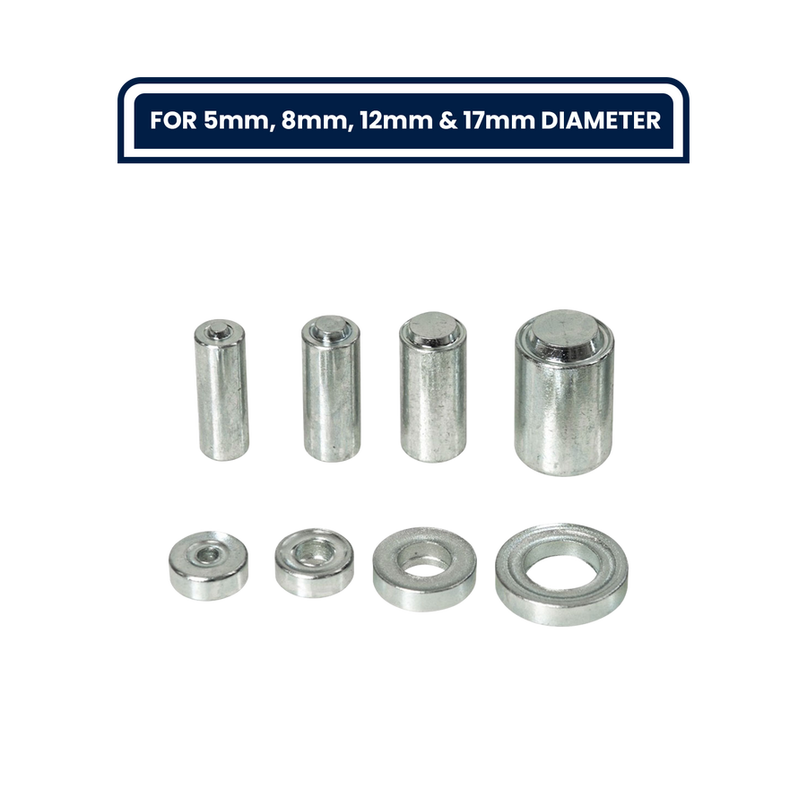 Grunt Nylon Grommet Punch Tool Kit, Suits 5mm, 8mm, 12mm & 17mm Grommets