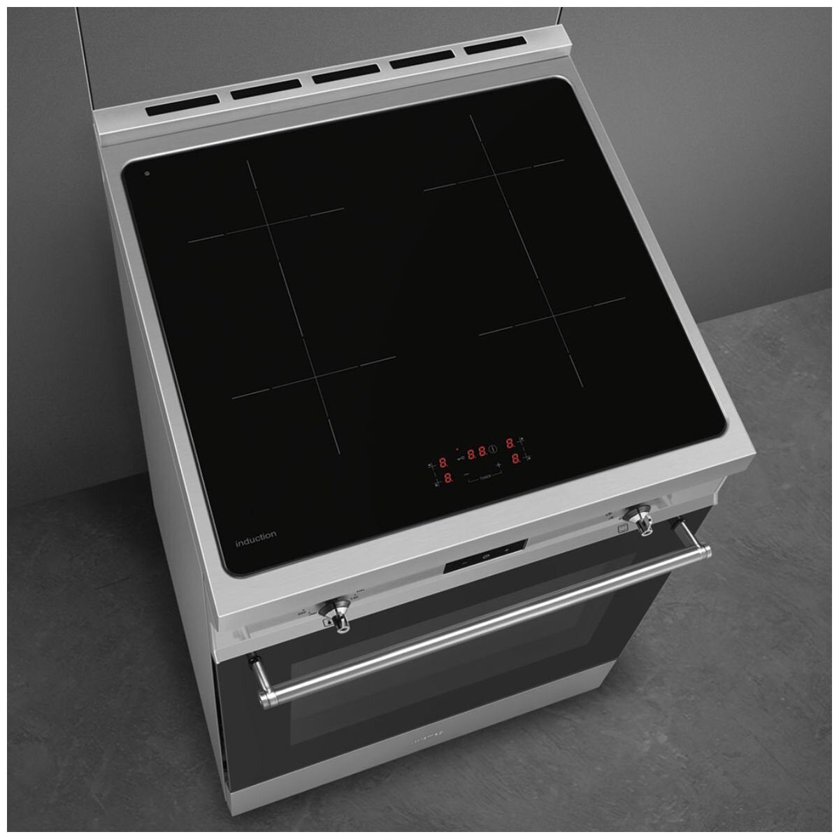 Smeg 60cm Stainless Steel Freestanding Induction Oven 79L - Pyrolytic Cleaning, Booster - C6IPXT2