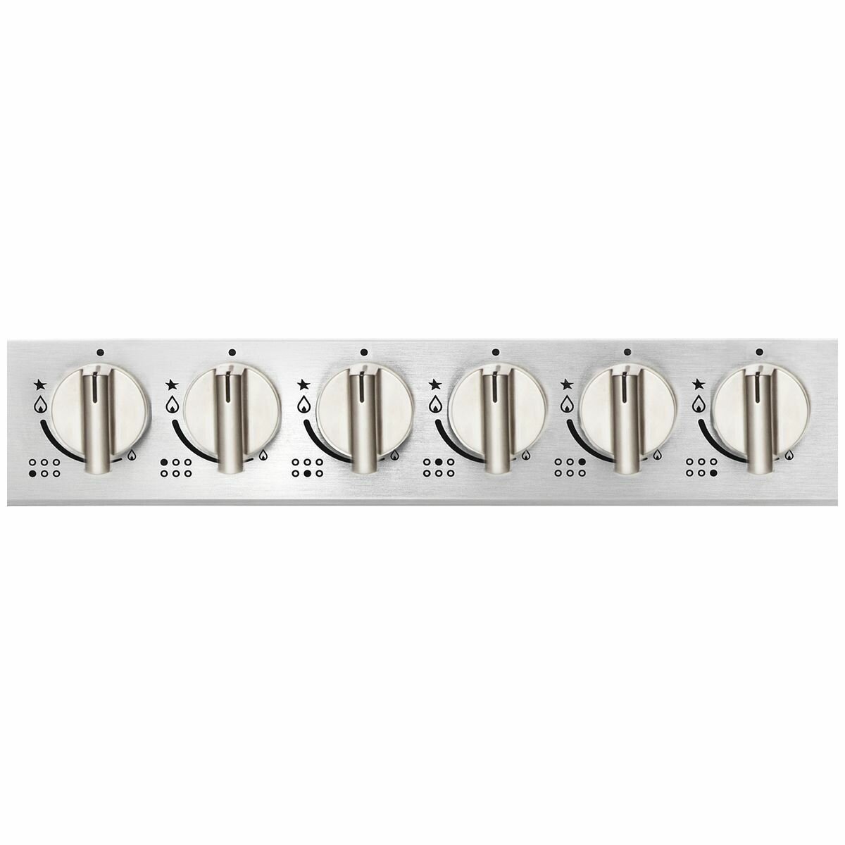 Artusi 90cm natural gas cooktop - 6 burners with 2 wok burners, cast iron trivets, stainless steel - AGH90XFFD
