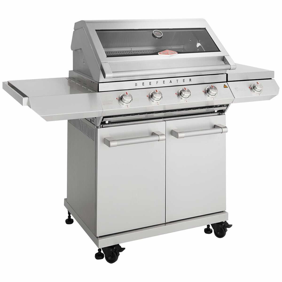 Beefeater 7000 Classic 4 Burner LPG BBQ - Stainless Steel, Side Burner, Hood Thermometer - BMG7642SA
