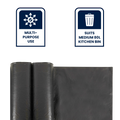 GRUNT 80L Small Wheelie Bin Liners, 50 Pack, Black Plastic