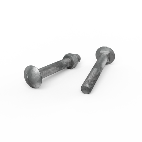 Zenith Hot Dip Galvanised M12 x 90mm Cup Head Bolts Nuts Each - SuperSaverAU - view 1