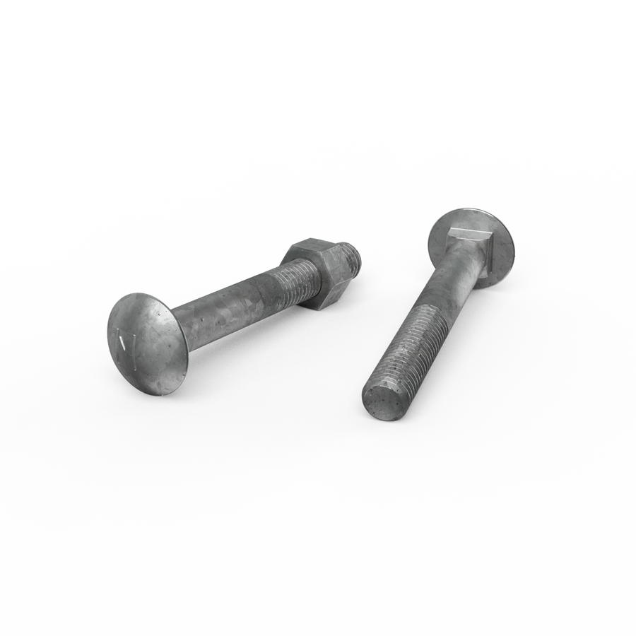 Zenith Hot Dip Galvanised M12 x 90mm Cup Head Bolts Nuts Each - SuperSaverAU - view 1