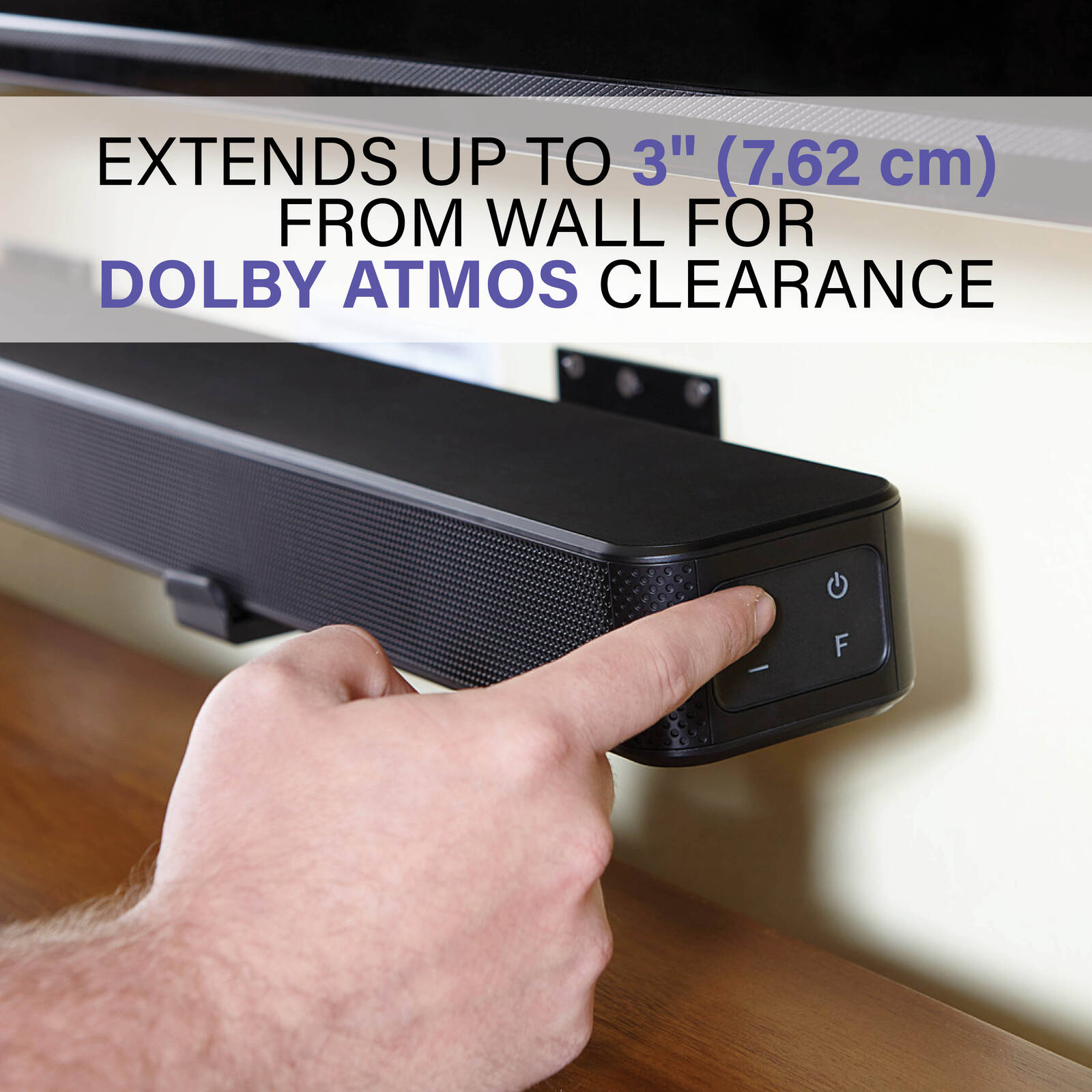 Sanus Soundbar Wall Mount, Holds Soundbars Up to 9.07kg, Horizontal, Hardware Included