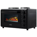 Morphy Richards 32L Benchtop Convection Oven with Two Hot Plates - Matte Black, 120 Minute Timer - MRBO32BLK2