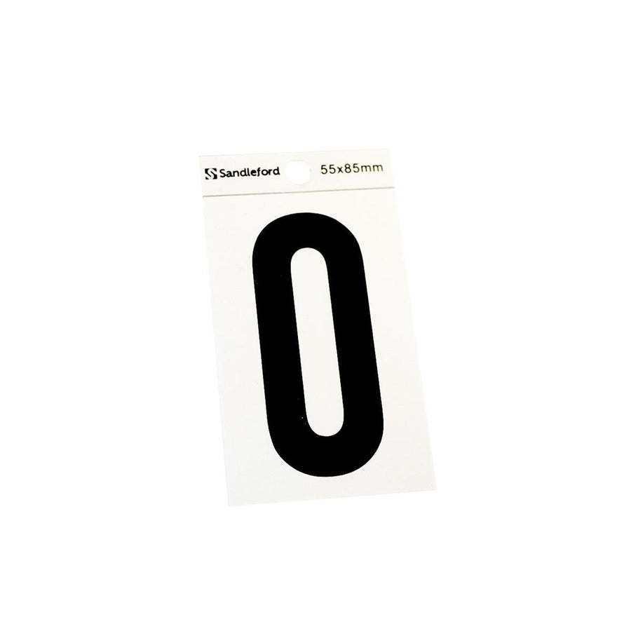 Sandleford Self Adhesive House Number 0 - 85mm - Silver Black - SuperSaverAU - view 1