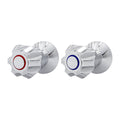 Shaw Mason Chrome Six Point Style Wall Top Assembly Pair - 160mm x 120mm x 70mm - Easy Installation - Temperature Indicators - SuperSaverAU - view 1