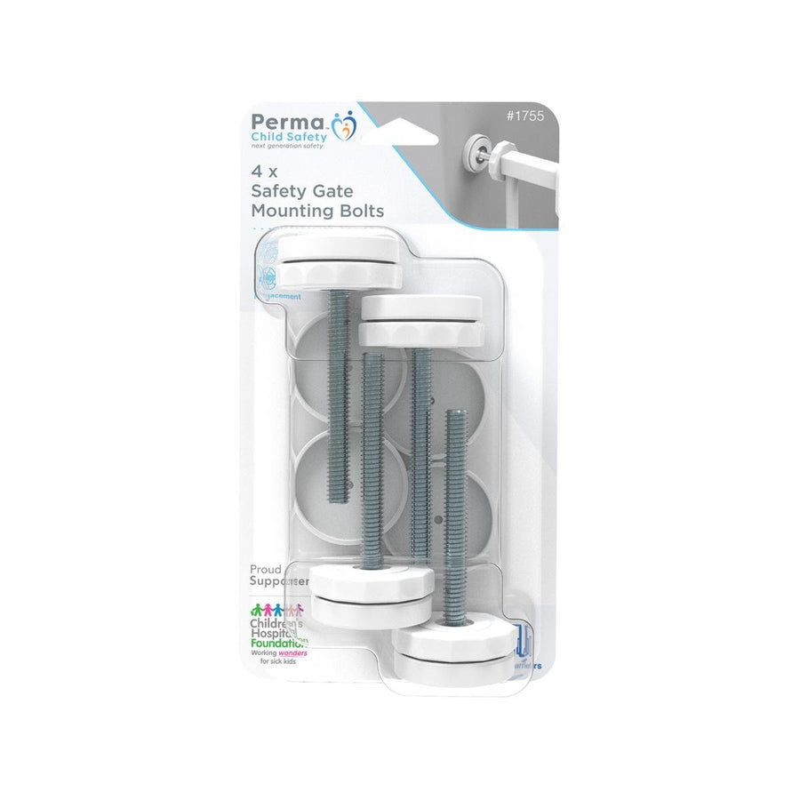 Perma Child Safety Gate Rotary Mounting Bolts 4 Pack Metal Plastic Safety - SuperSaverAU - view 1